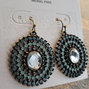 Target Blue and Silver Spiral Earrings